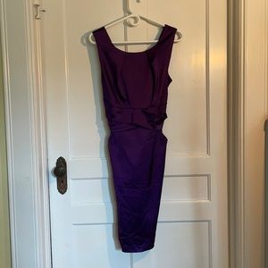 Purple Satin Le Chateau Party Dress